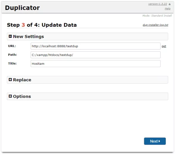 Hướng dẫn cài theme từ file duplicator bước 7