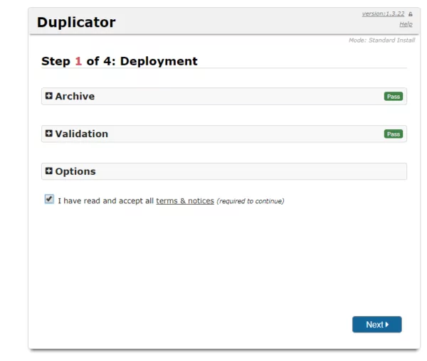 Hướng dẫn cài theme từ file duplicator bước 2