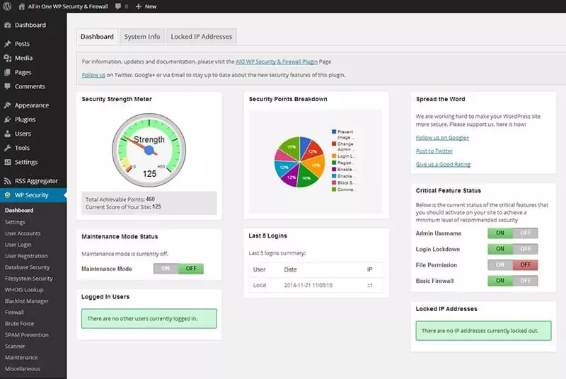 Plugin All in One WP Security Firewall